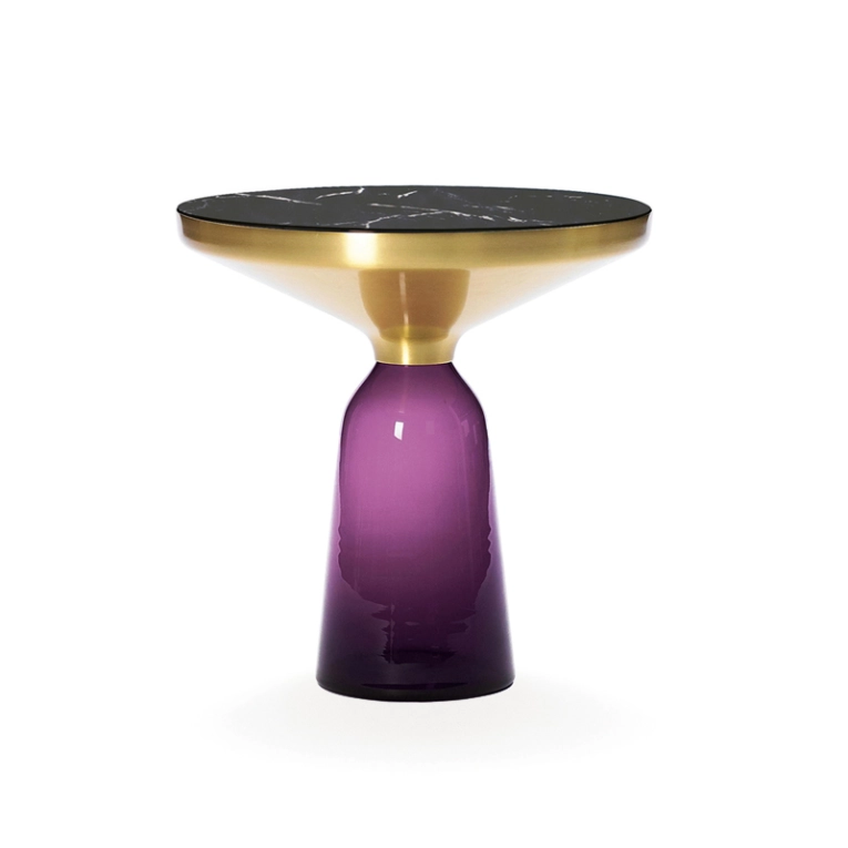 Table d'appoint guéridon BELL SIDE Marbre Violet améthyste CLASSICON