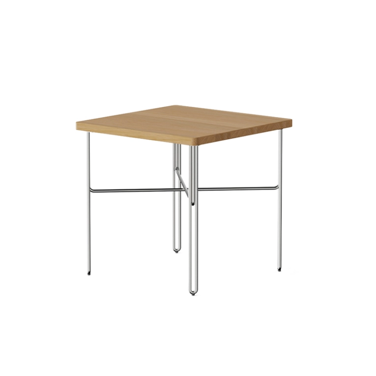 Table d'appoint guéridon INLINE 40x40 Chêne/ inox NINE