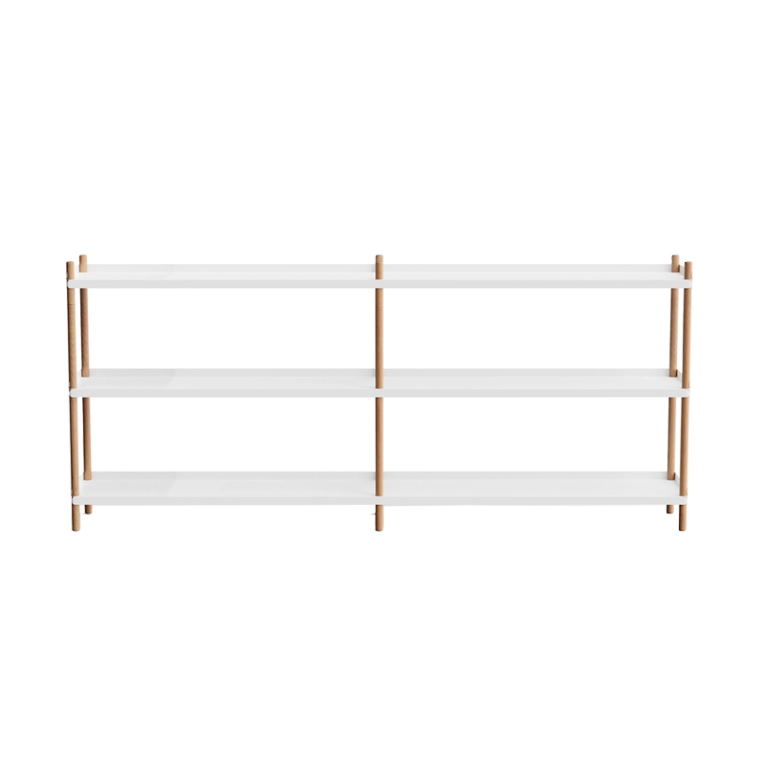 Etagère BOLT 200x88 Blanc/ chêne NINE
