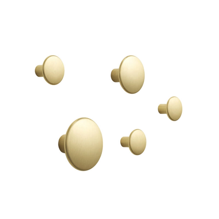 Patère Design Set de 5 patères DOTS METAL Laiton MUUTO
