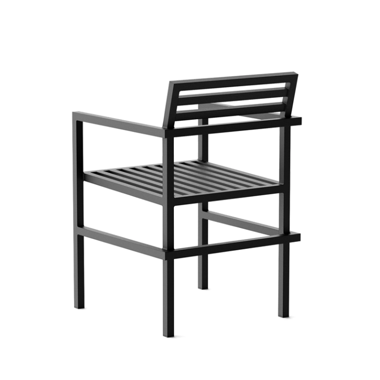 Chaise extérieur Chaise avec accoudoirs 19 OUTDOORS Noir NINE