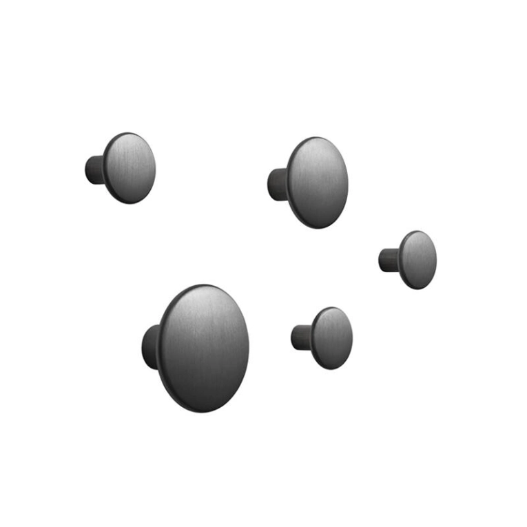 Patère Design Set de 5 patères DOTS METAL Noir MUUTO