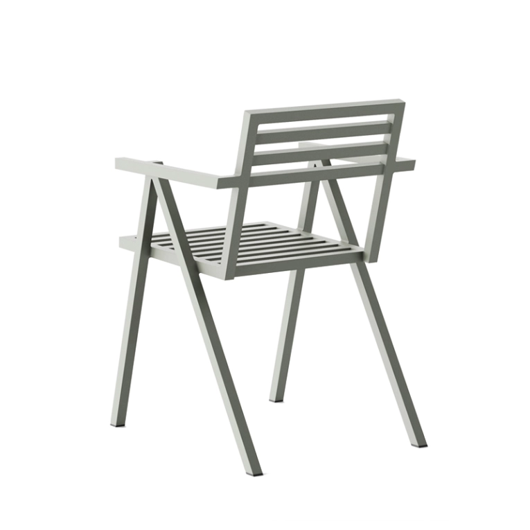 Chaise extérieur Chaise empilable avec accoudoirs 19 OUTDOORS Gris NINE