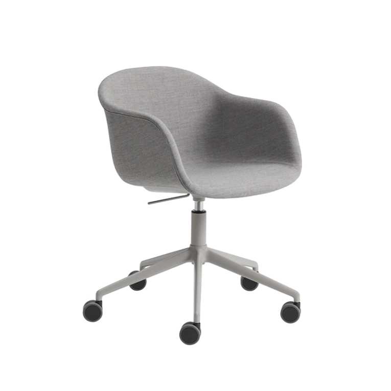 Fauteuil de bureau FIBER ARMCHAIR Piètement roulettes Gris 133 MUUTO