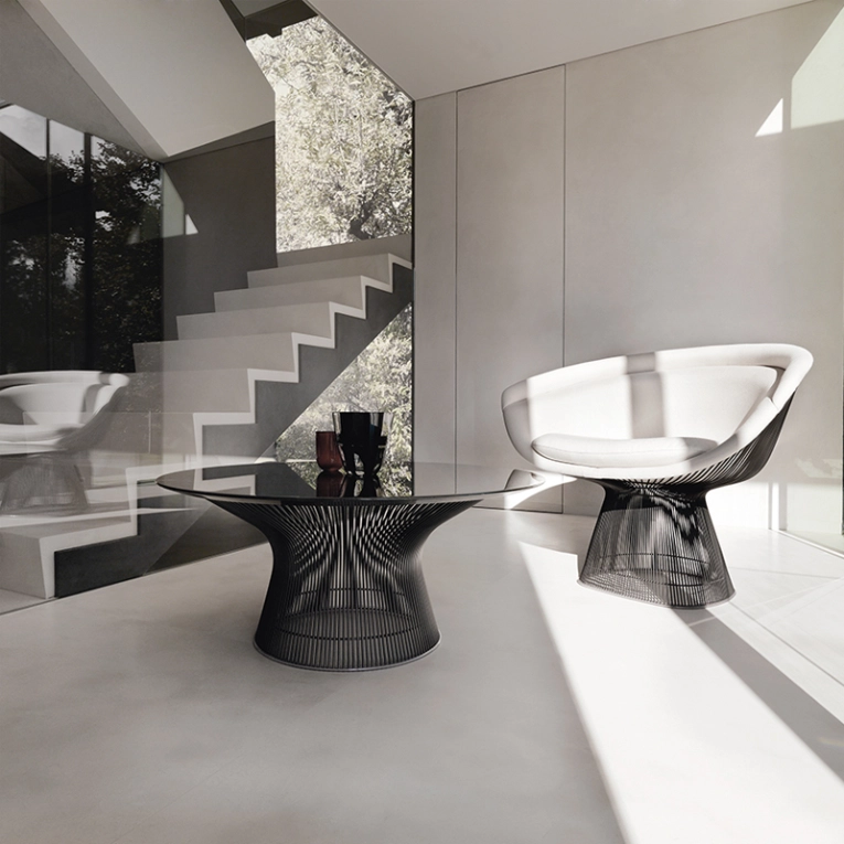 Table basse PLATNER Ø 91,5 Marbre Vert Alpi KNOLL