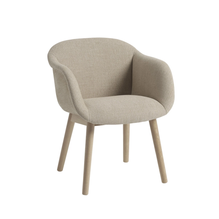 Chaise FIBER SOFT 4 pieds bois Ecriture 240/ chêne  MUUTO