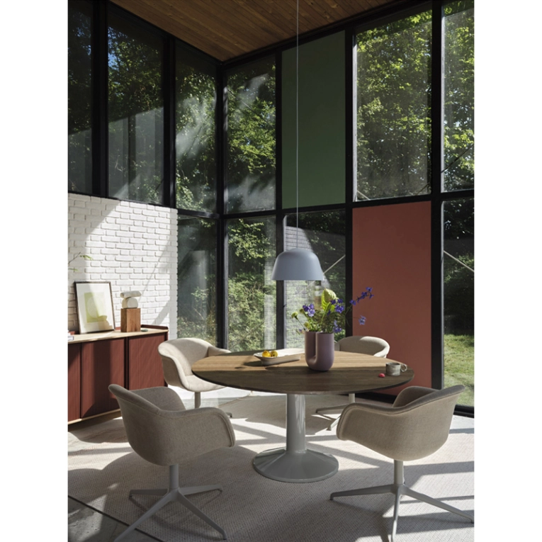 Chaise FIBER SOFT pied central Ecriture 240/ gris MUUTO