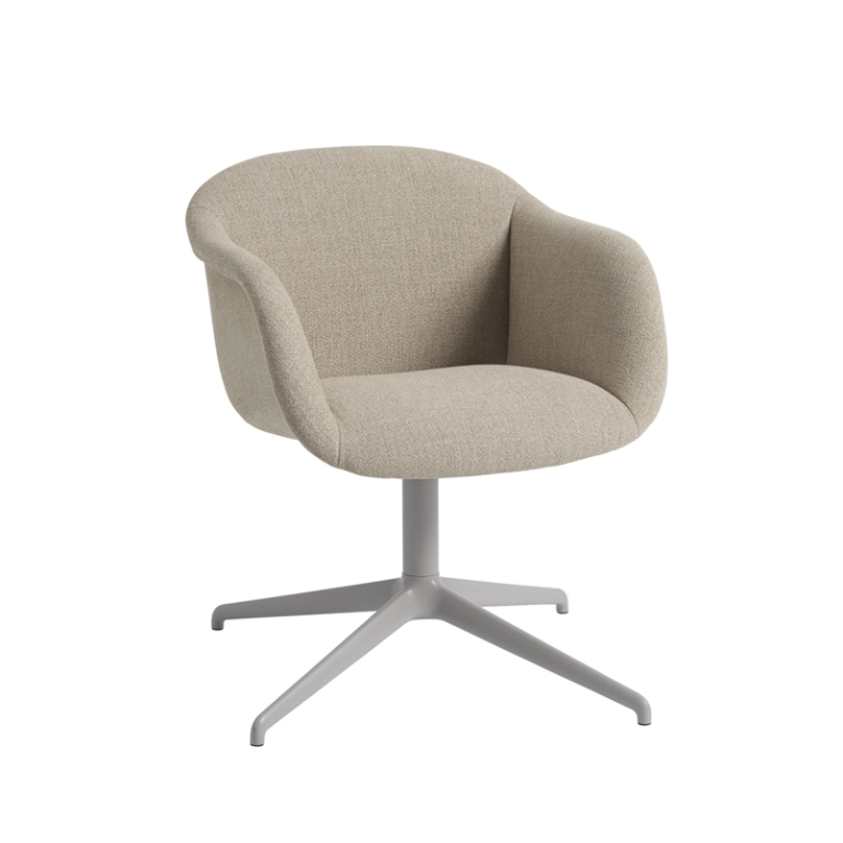 Chaise FIBER SOFT pied central Ecriture 240/ gris MUUTO