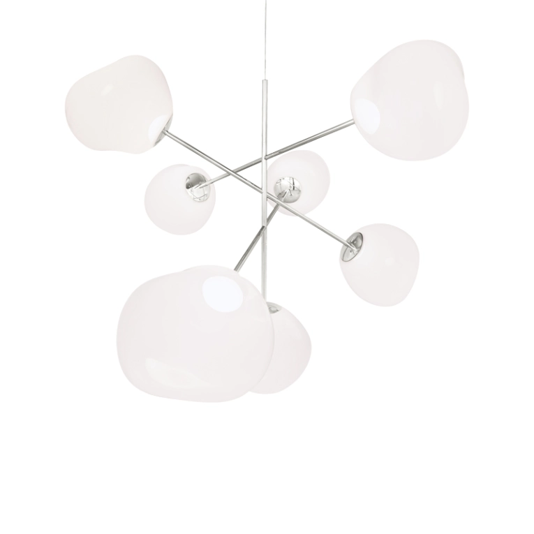 Suspension MELT CHANDELIER LARGE Opalin/ chrome TOM DIXON