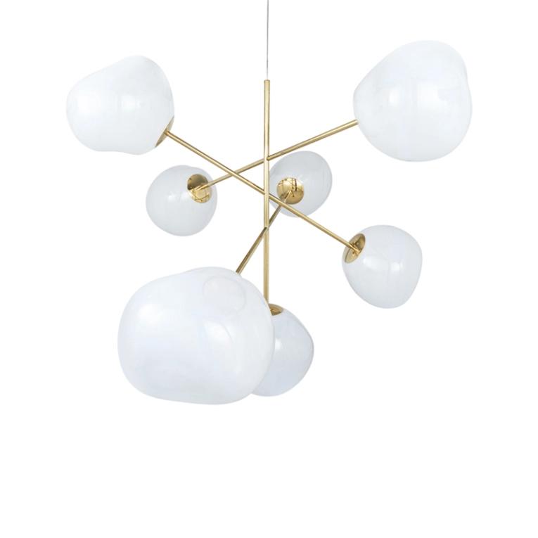 Suspension MELT CHANDELIER LARGE Opalin/ Or TOM DIXON