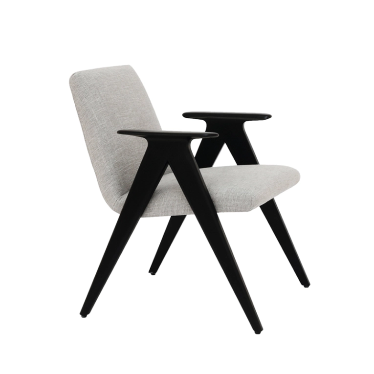 Fauteuil LIBERA Gris chiné/ noir STUA