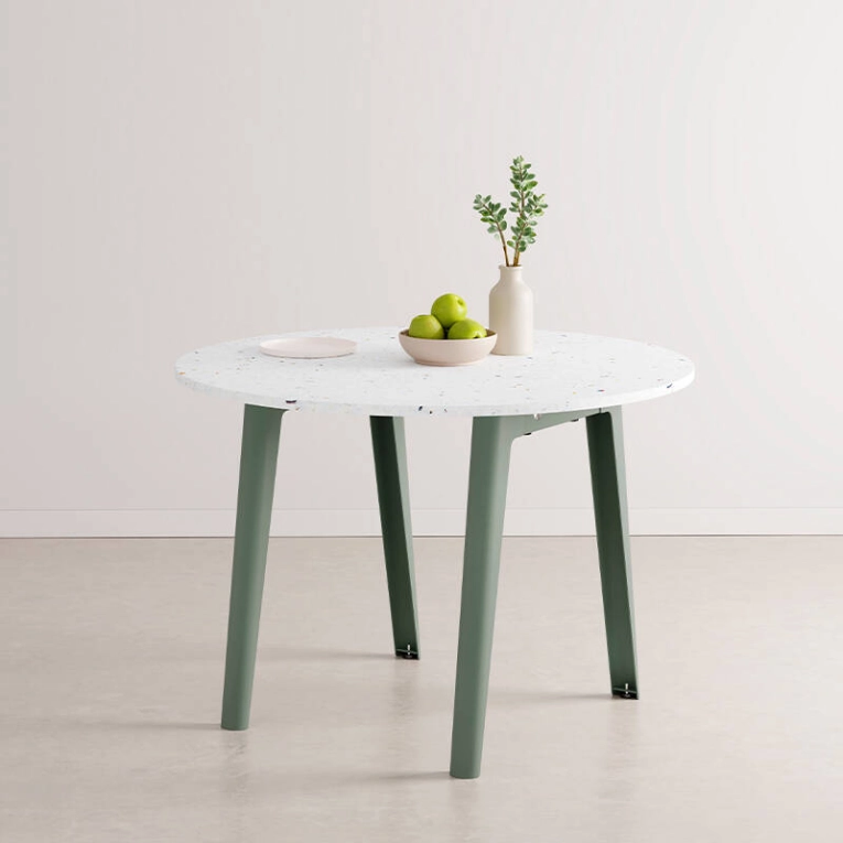 Table NEW MODERN Plastique Recyclé Ø 110 Gris Eucalyptus TIPTOE