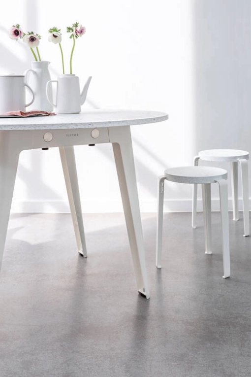 Table NEW MODERN Plastique Recyclé Ø 110 Gris Eucalyptus TIPTOE