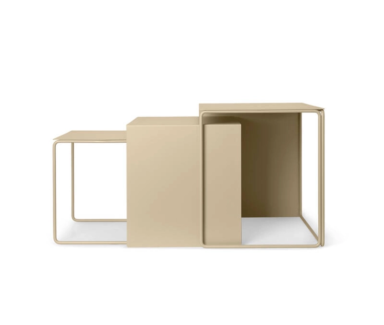 Table basse CLUSTER Set de 3 tables gigognes Cachemire FERM LIVING