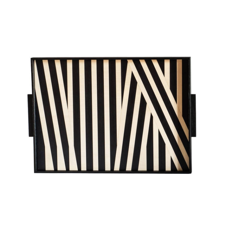 Plateau, plat Plateau TARSIA Noir & blanc TACCHINI