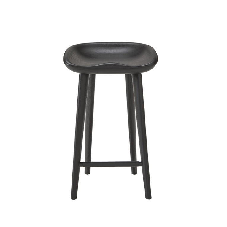Tabouret haut TRACTOR STOOL H 63 Frêne ébène BASSAMFELLOWS