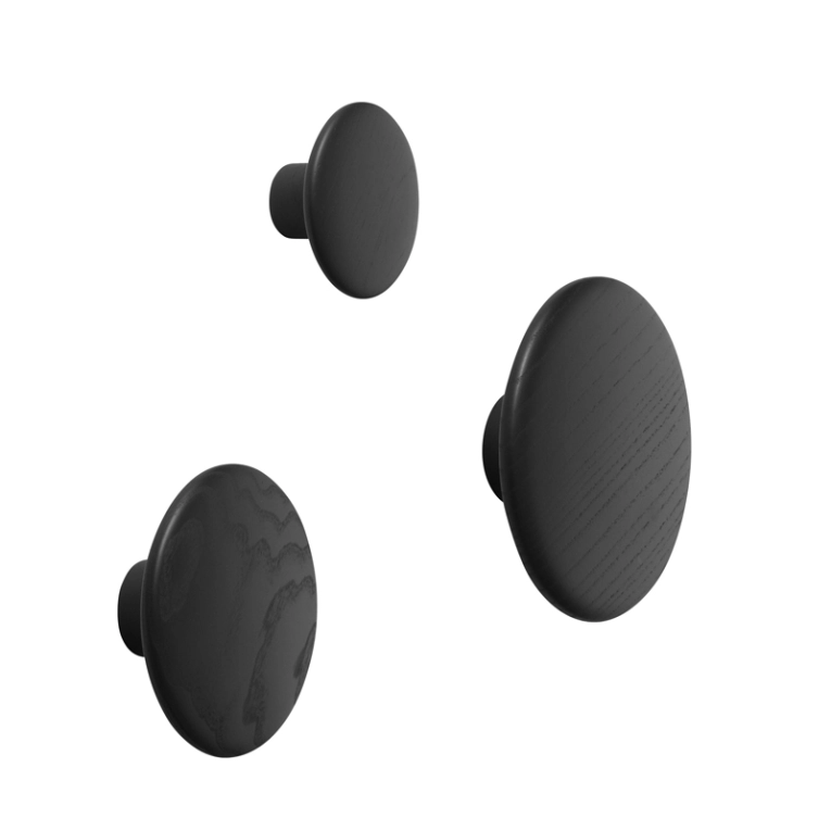 Patère Design Patère DOTS  Ø 9 Noir MUUTO