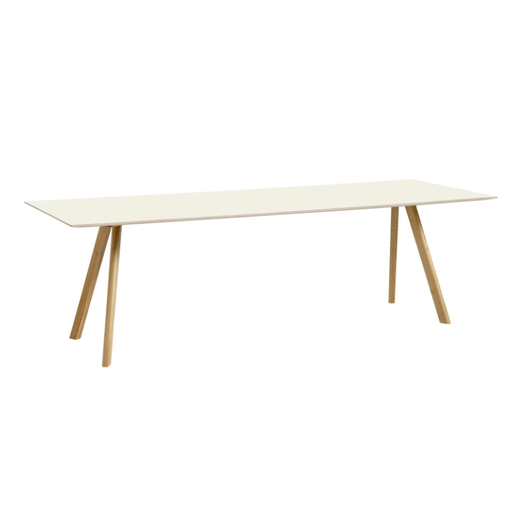 Table COPENHAGUE CPH 30 Lino blanc cassé/ chêne vernis à base d'eau HAY