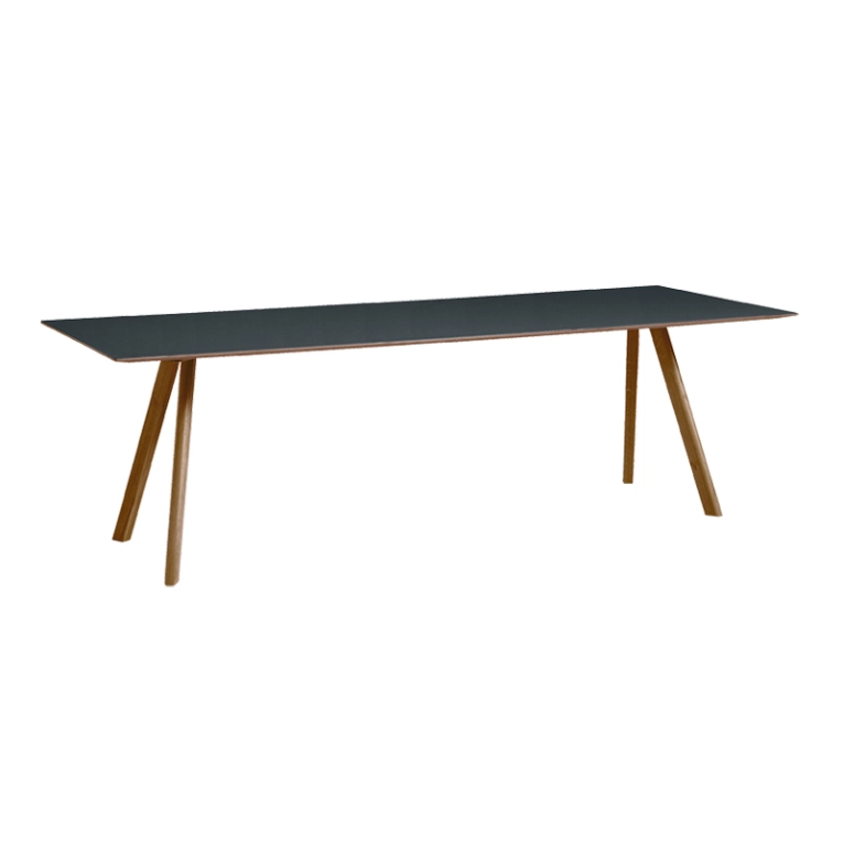 Table COPENHAGUE CPH 30 Lino gris foncé/ noyer vernis à base d'eau HAY