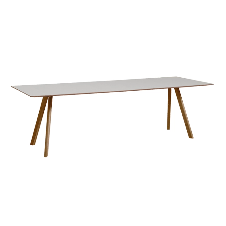 Table COPENHAGUE CPH 30 Lino gris galet/ noyer vernis à base d'eau HAY