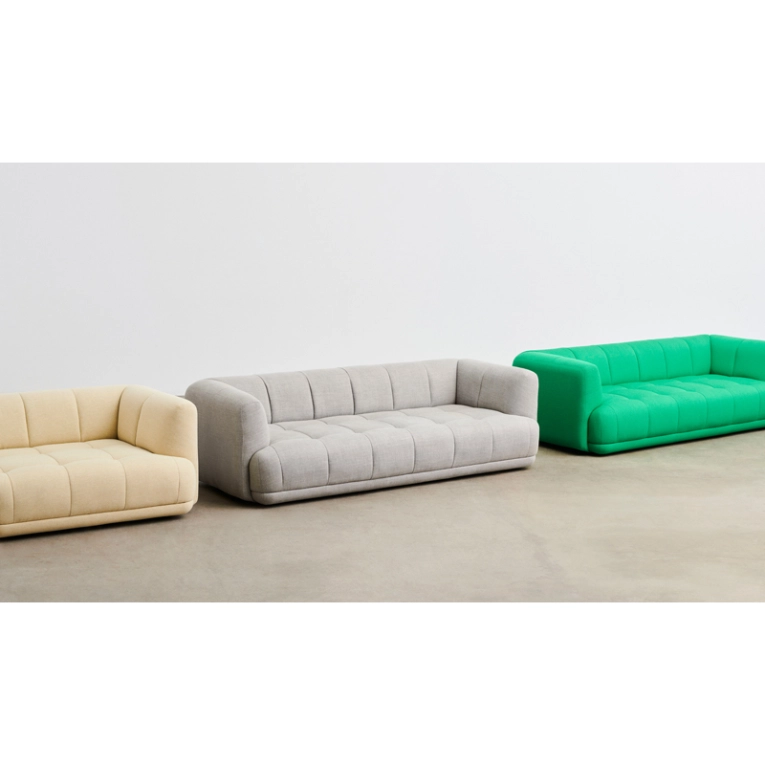 Canapé QUILTON 3 places Cuir Sense Cognac HAY