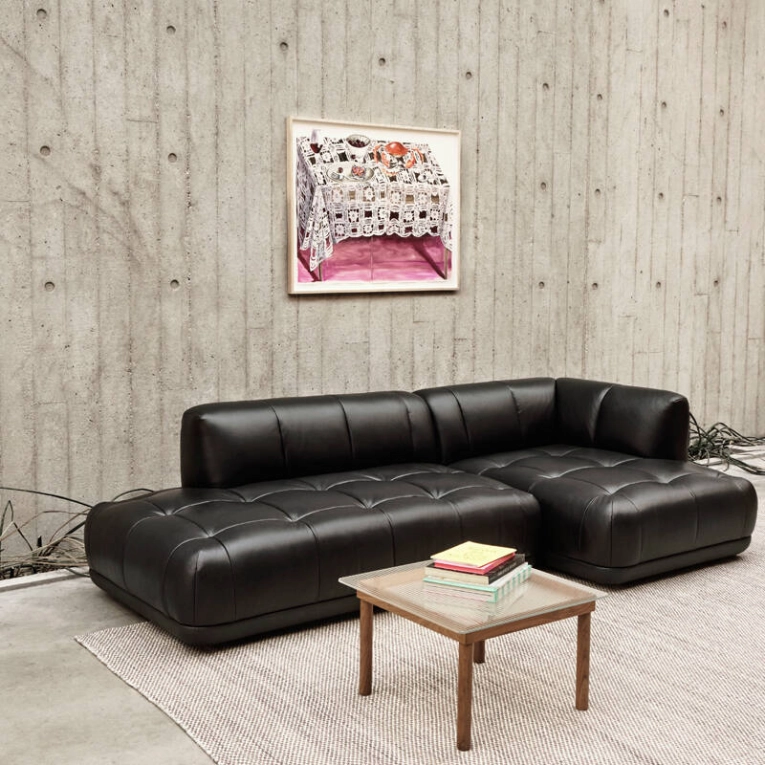 Canapé QUILTON Combinaison 21 L 281 Cuir Sense noir HAY