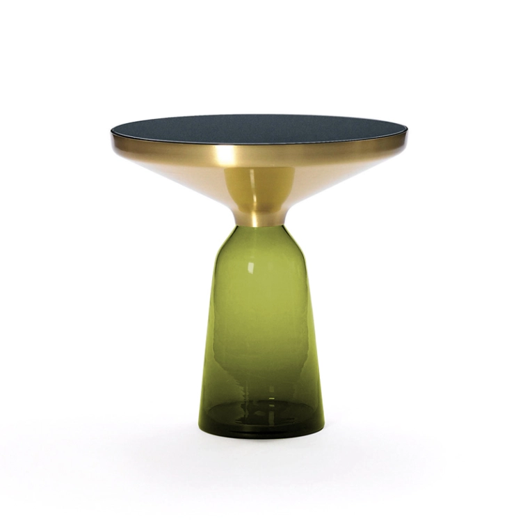 Table d'appoint guéridon BELL SIDE TABLE Vert olive CLASSICON