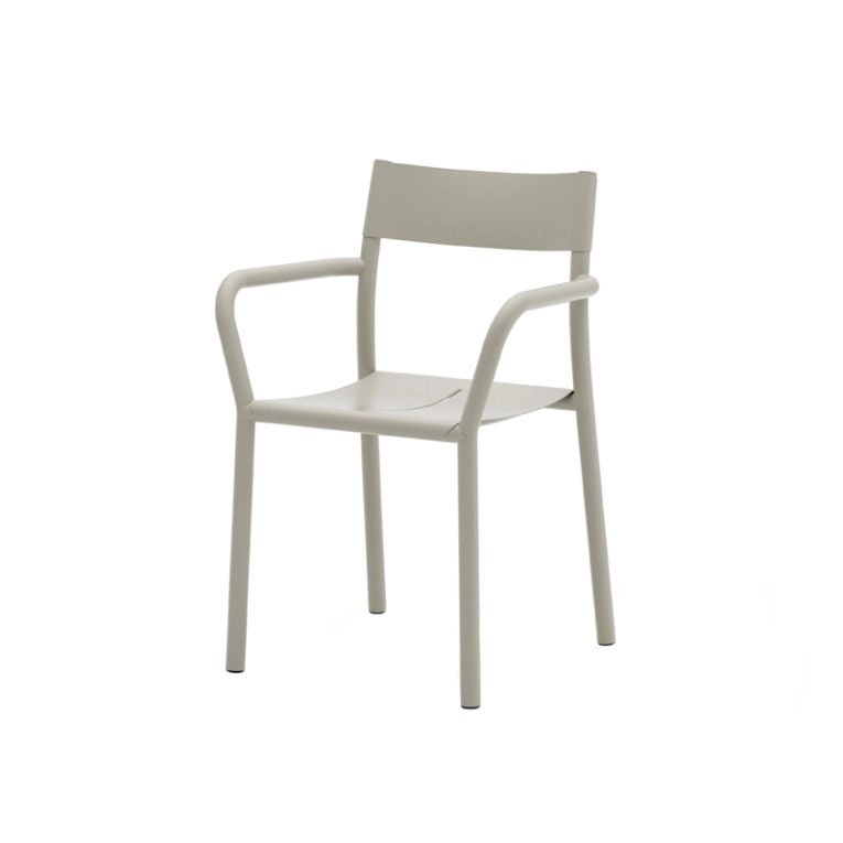 Chaise extérieur MAY avec accoudoirs Gris clair NEW WORKS