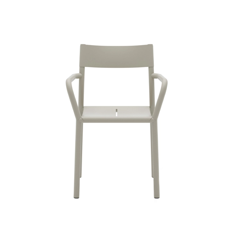 Chaise extérieur MAY avec accoudoirs Gris clair NEW WORKS