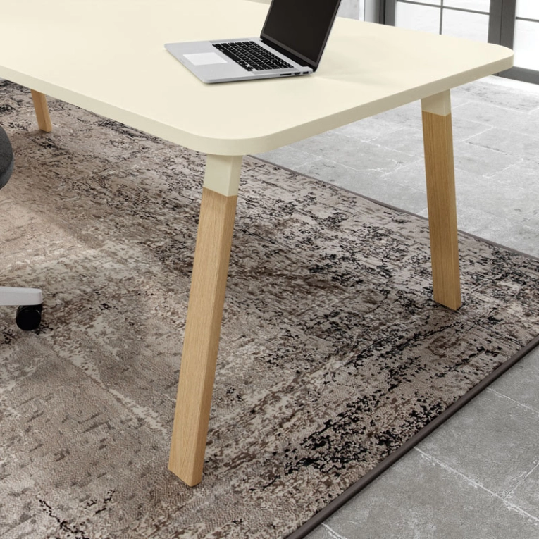 Bureau individuel ATREO WOOD Blanc/ chêne SILVERA PRO