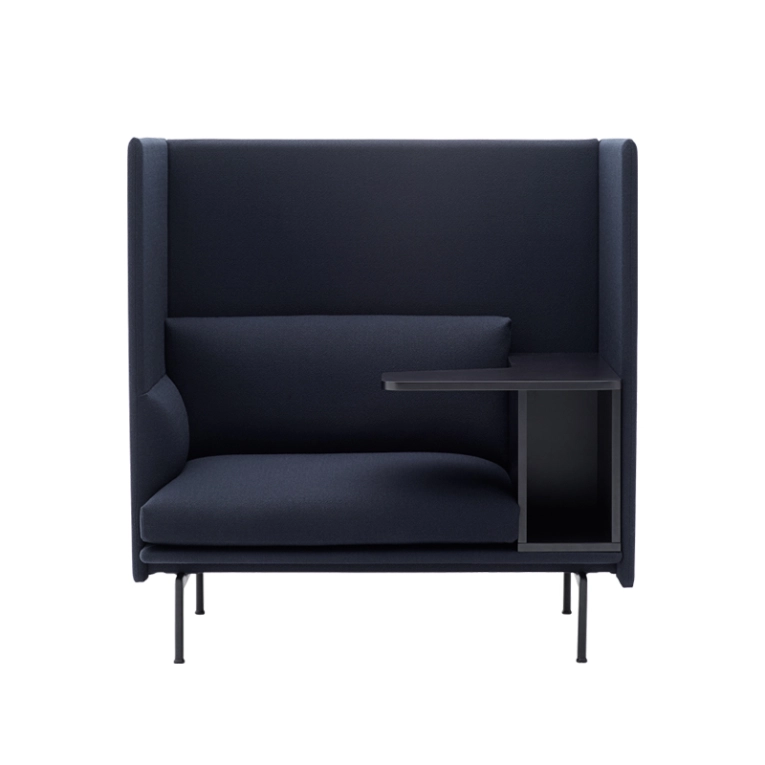 Fauteuil OUTLINE HIGHBACK WORK Bleu foncé 554 MUUTO