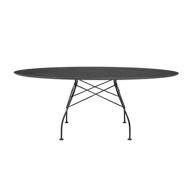 Table GLOSSY Ovale L192 Noir KARTELL
