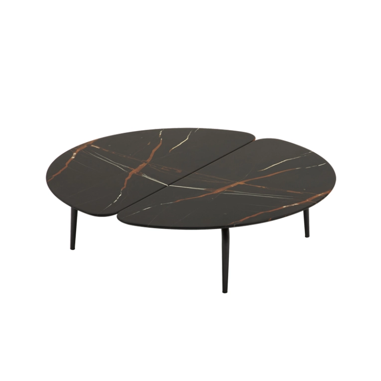 Table basse GRAPHIUM 120x118 Marbre Sahara noir ZANOTTA