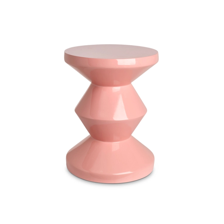 Tabouret ZIG ZAG Rose clair POLS POTTEN