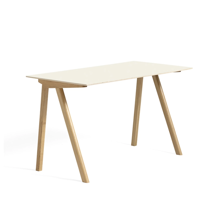 Bureau COPENHAGUE DESK 90 Lino blanc cassé/ chêne vernis à base d'eau HAY