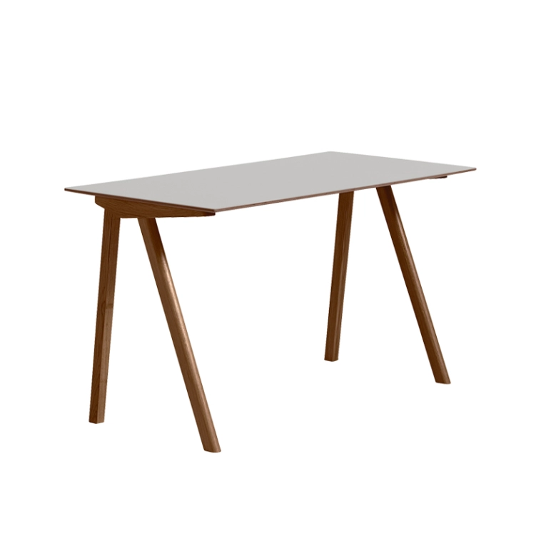 Bureau COPENHAGUE DESK 90 Lino gris galet/ noyer vernis à base d'eau HAY