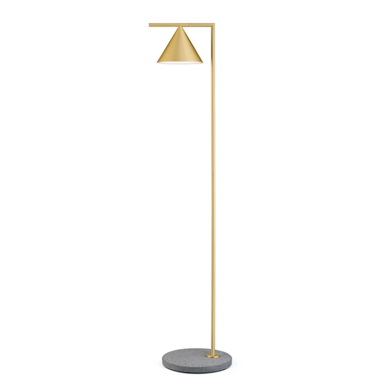 Lampadaire CAPTAIN FLINT OUTDOOR Laiton brossé/ lave grise FLOS