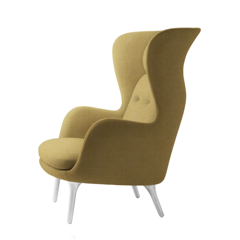 Fauteuil RO pieds aluminium Jaune 1110 FRITZ HANSEN