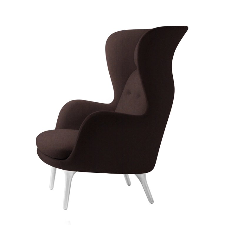 Fauteuil RO pieds aluminium Bleu/ Orange 1135 FRITZ HANSEN