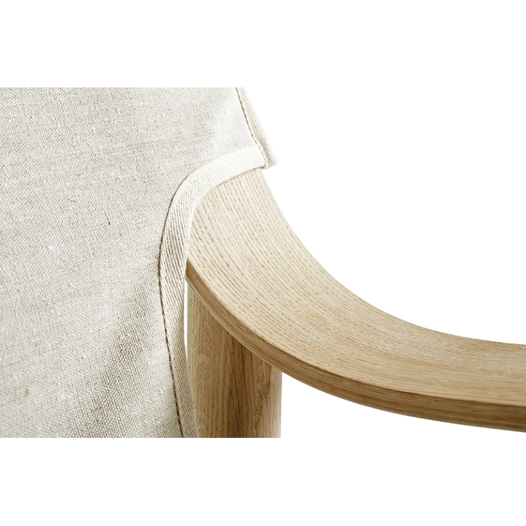 Fauteuil BERNARD Toile Brut/ chêne HAY