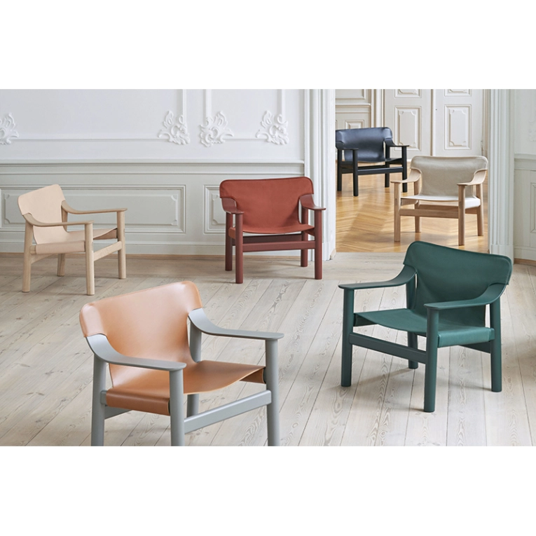 Fauteuil BERNARD Cuir Brandy/ chêne HAY