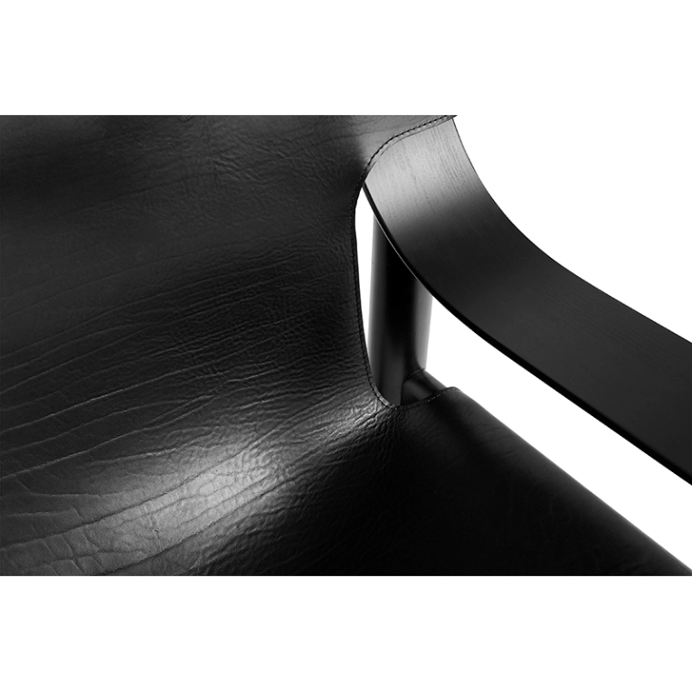 Fauteuil BERNARD Cuir Noir/ noir HAY