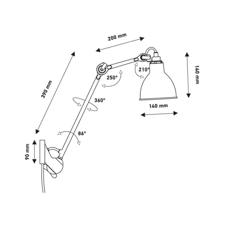 Applique GRAS N°222 Noir DCW EDITIONS