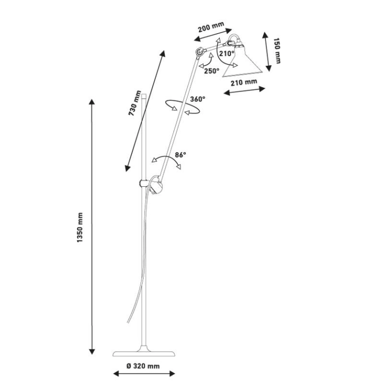 Lampadaire GRAS N°215 Noir DCW EDITIONS