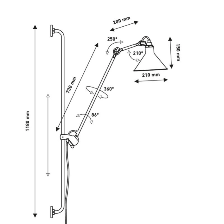 Applique GRAS N°214 Chrome DCW EDITIONS