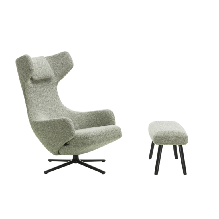 Fauteuil GRAND REPOS & PANCHINA Nubia 09 ivoire/forêt VITRA