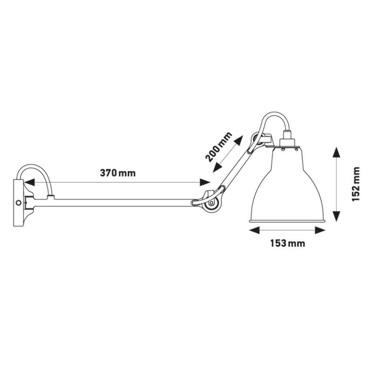 Applique GRAS N°204 L40 Noir DCW EDITIONS