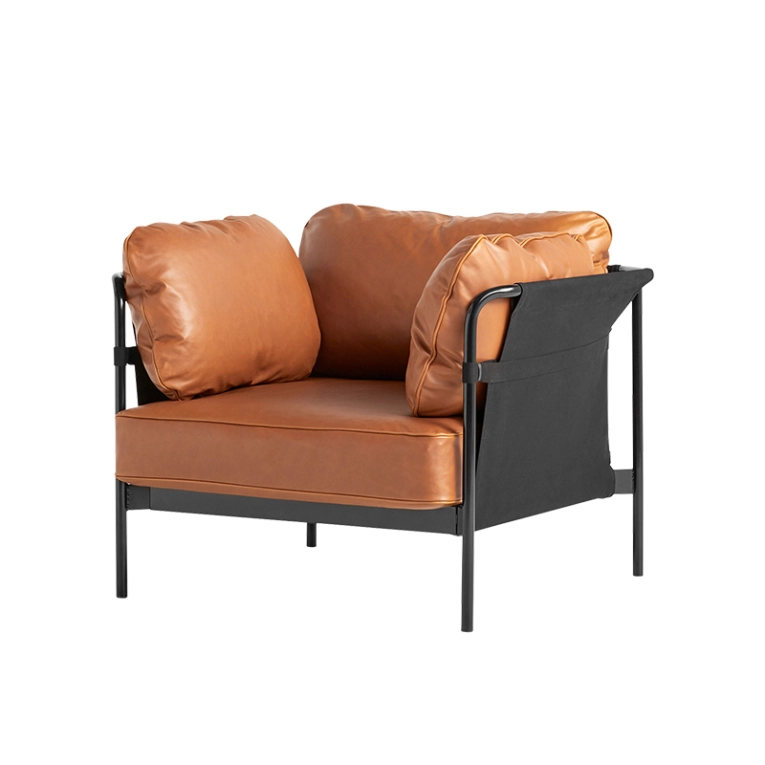 Fauteuil CAN 1 place cuir Cuir cognac HAY