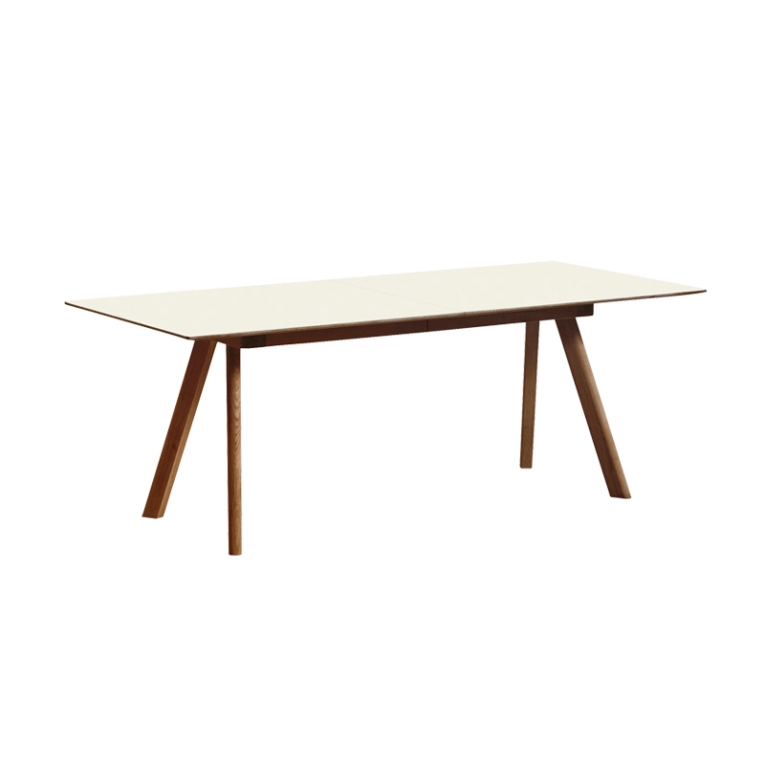 Table CPH 30 EXTENDABLE Lino blanc cassé/ noyer vernis à base d'eau HAY
