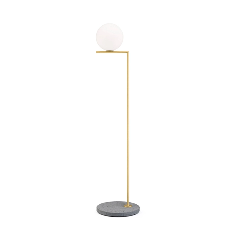 Lampadaire IC F1 OUTDOOR Laiton brossé/ lave grise FLOS
